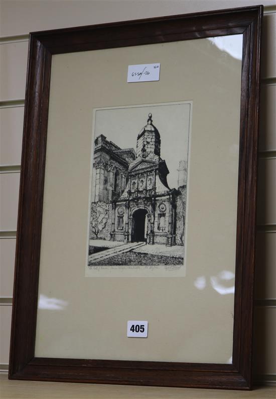 Cyril Power, etching, The Gate of House, Caius College, Cambridge, signed in pencil, 23/166, 24 x 16cm